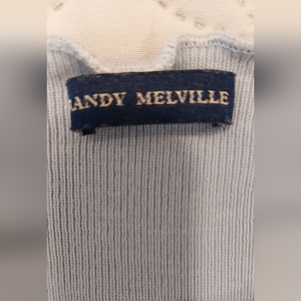 Brandy Melville Light Blue Ruffle Hem Crop Top - Picture 5 of 7